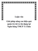 Luận văn giải pháp nâng cao hiệu quả quản trị rủi ro tín dụng tại ngân hàng TMCP á châu 