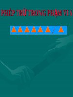 Bài giảng Toán 1 chương 2 bài 8: Phép trừ trong phạm vi 6