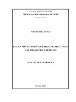 Chuẩn hóa cơ sở dữ liệu hiện trạng sử dụng đất thành phố hải dương 