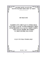 Nghiên cứu chế tạo và tính chất vật liệu cao su nanocompozit trên cơ sở blend của cao su thiên nhiên với cao su nitril butadien và một số phụ gia nano 