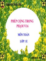 Bài giảng Toán 1 chương 2 bài 8: Phép trừ trong phạm vi 6