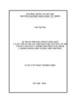 Sử dụng phương pháp cộng kết và kỹ thuật quang phổ hấp thụ nguyên tử để tách,làm giàu cadimi góp phần xác định cadimi trong đối tượng môi trường 