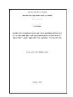 Nghiên cứu đánh giá nguồn gốc các chất dinh dưỡng và sự trao đổi kim loại nặng trong môi trường nước và trầm tích tại lưu vực sông cầu, địa phận tỉnh hải dương 