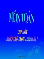 Bài giảng Toán 1 chương 2 bài 10: Phép trừ trong phạm vi 7