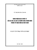 Hoàn thiện địa vị pháp lý của bị can, bị cáo là người chưa thành niên trong tố tụng hình sự việt nam 