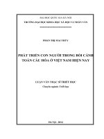 Phát triển con người việt nam trong bối cảnh toàn cầu hóa hiện nay 