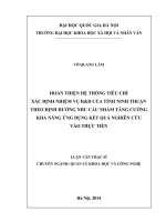 HOÀN THIỆN hệ THỐNG TIÊU CHÍ xác ĐỊNH NHIỆM vụ rd của TỈNH NINH THUẬN THEO ĐỊNH HƯỚNG NHU cầu NHẰM TĂNG CƯỜNG KHẢ NĂNG ỨNG DỤNG kết QUẢ NGHIÊN cứu vào THỰC TIỄN 