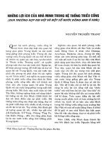 NHỮNG LỢI ÍCH CỦA NHÀ MINH TRONG HỆ THỐNG TRIỀU CỐNG