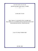 Thực trạng và giải pháp nâng cao hiệu quả hoạt động của văn phòng đăng ký quyền sử dụng đất thành phố hải dương, tỉnh hải dương 