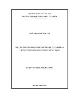 MỘT số PHƯƠNG PHÁP THIẾT kế THUẬT TOÁN cơ bản TRONG TÍNH TOÁN SONG SONG và ỨNG DỤNG 