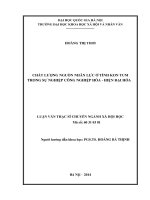 Chất lượng nguồn nhân lực ở tỉnh kon tum trong sự nghiệp công nghiệp hóa   hiện đại hóa 