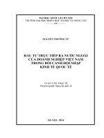 ĐẦU tư TRỰC TIẾP RA nước NGOÀI của DOANH NGHIỆP VIỆT NAM TRONG bối CẢNH hội NHẬP KINH tế QUỐC tế 
