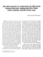 TỔ CHỨC QUẢN LÝ GIÁO DỤC Ở VIỆT NAM TRONG BỘ MÁY CHÍNH QUYỀN THỜI PHÁP THUỘC