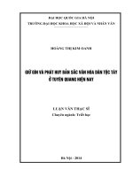 Giữ gìn và phát huy bản sắc văn hoá dân tộc tày ở tuyên quang hiện nay 
