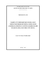 Nghiên cứu phối hợp một số hóa chất nhóm pyrethroid để phòng chống muỗi anopheles epiroticus linton  harbach, 2005 đã kháng hóa chất diệt côn trùng 