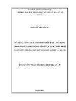 SỬ DỤNG CÔNG cụ tài CHÍNH THÚC đẩy ỨNG DỤNG CÔNG NGHỆ XANH TRONG LĨNH vực xủ lý rác THẢI 