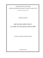 Một số đặc điểm tâm lý của phụ nữ giai đoạn trung niên 