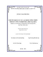 CHUYỂN DỊCH cơ cấu LAO ĐỘNG NÔNG THÔN THỜI kỳ CÔNG NGHIỆP hóa, HIỆN đại hóa 