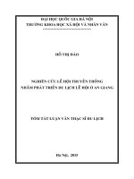 Nghiên cứu lễ hội truyền thống nhằm phát triển du lịch lễ hội ở an giang 
