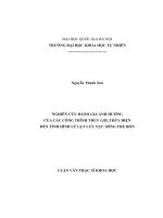 Nghiên cứu đánh giá ảnh hưởng của các công trình thủy lợi, thủy điện đến tình hình lũ lụt lưu vực sông thu bồn 