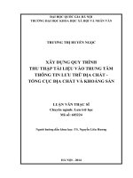 XÂY DỰNG QUY TRÌNH THU THẬP tài LIỆU vào TRUNG tâm THÔNG TIN lưu TRỮ địa CHẤT   TỔNG cục địa CHẤT và KHOÁNG sản 
