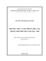 Phương thức vượt thoát thực tại trong thơ mới việt nam 1932 1945 