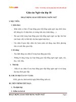 Giáo án Ngữ văn 10 bài: Hoạt động giao tiếp bằng ngôn ngữ