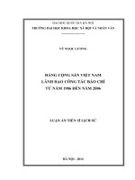 Đảng cộng sản việt nam lãnh đạo công tác báo chí từ năm 1986 đến năm 2006 