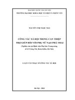 CÔNG tác xã hội TRONG CAN THIỆP TRỢ GIÚP đối với PHỤ nữ nạo PHÁ THAI 