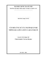 Văn hóa ứng xử của người quan họ thông qua lời ca dân ca quan họ cổ 