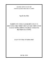 Nghiên cứu nâng cao độ bền cơ lý và khả ngăng chịu nhiệt cho vật liệu trên cơ sở cao su nitril không có (hoặc có rất ít) bột độn gia cường 
