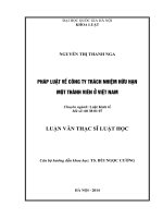 Pháp luật về công ty trách nhiệm hữu hạn một thành viên ở việt nam 