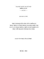 Thực hành quyền công tố và kiểm sát hoạt động tư pháp trong giai đoạn điều tra các vụ án tham nhũng (trên cơ sở nghiên cứu thực tiễn địa bàn tỉnh quảng ninh) 