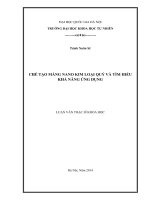 Chế tạo màng nano kim loại quý và tìm hiểu khả năng ứng dụng 