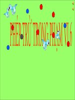 Bài giảng Toán 1 chương 2 bài 8: Phép trừ trong phạm vi 6