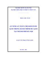 AN NINH AN TOÀN CHO KHÁCH DU LỊCH TRONG HÀNH TRÌNH DU LỊCH tại THÀNH PHỐ hà nội 