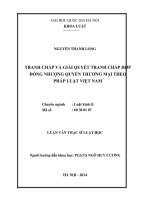 Tranh chấp và giải quyết tranh chấp hợp đồng nhượng quyền thương mại theo pháp luật việt nam 
