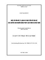 Một số vấn đề lý luận và thực tiễn về bảo vệ các quyền con người bằng pháp luật hình sự việt nam 