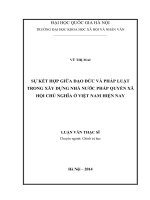 SỰ kết hợp GIỮA đạo đức và PHÁP LUẬT TRONG xây DỰNG NHÀ nước PHÁP QUYỀN xã hội CHỦ NGHĨA ở VIỆT NAM HIỆN NAY 