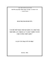 Vấn đề tiếp nhận truyện kiều của một nhà thơ mới lưu trọng lư và bài chiêu tuyết cho vương thúy kiều 
