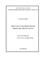 Nhân vật và người kể chuyện trong tiểu thuyết lê lựu 