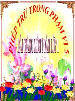 Bài giảng Toán 1 chương 2 bài 6: Phép trừ trong phạm vi 5