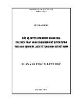 Bảo vệ quyền con người thông qua các biện pháp ngăn chặn hạn chế quyền tự do theo quy định của luật tố tụng hình sự việt nam 