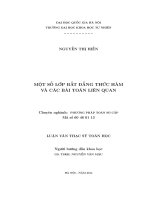Một số lớp bất đẳng thức hàm và các bài toán liên quan 