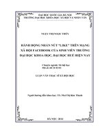 HÀNH ĐỘNG NHẤN nút “LIKE” TRÊN MẠNG xã hội FACEBOOK của SINH VIÊN TRƯỜNG đại học KHOA học, đại học HUẾ HIỆN NAY 