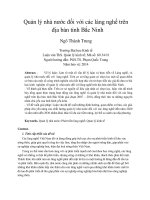 Quản lý nhà nước đối với các làng nghề trên địa bàn tỉnh bắc ninh 