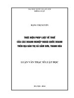 Thực hiện pháp luật về thuế của các doanh nghiệp ngoài quốc doanh trên địa bàn thị xã sầm sơn, thanh hoá 