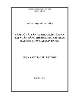Cầm cố tài sản và thế chấp tài sản tại ngân hàng thương mại cổ phần dầu khí toàn cầu ( GP bank) 