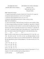 Đề thi khảo sát chất lượng đầu năm môn Sinh học lớp 12 trường THPT Thuận Thành 1, Bắc Ninh năm học 2016 - 2017