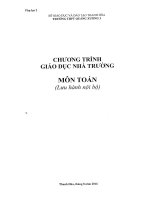 CHƯƠNG TRÌNH GIÁO dục NHÀ TRƯỜNG môn TOÁN 